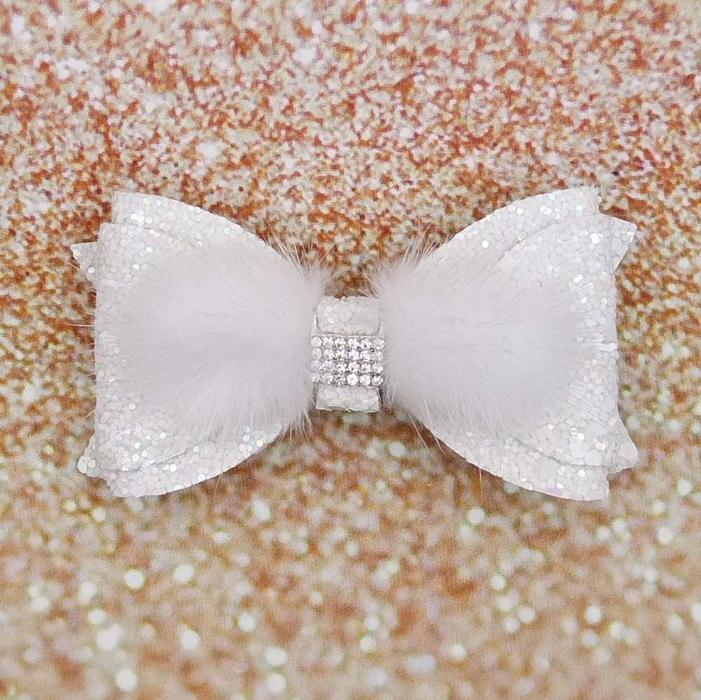 Φιόγκος λευκο ασημι γαμος βαφτιση