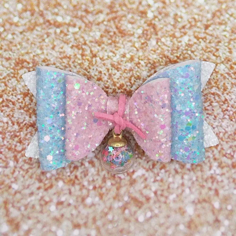 Φιόγκος μπάλα παγωτό μπλε ροζ γκλιντερ κλιπ