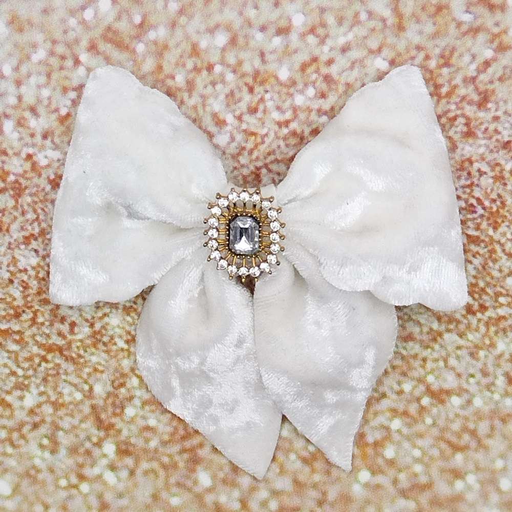 Φιόγκος λευκό χρυσό γαμος βαφτιση κλιπ