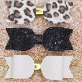 κλιπ φιόγκοι άσπρο μαύρο λέοπαρ