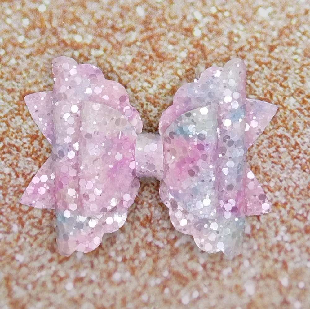 Φιόγκος ροζ λιλά γκλίντερ κλιπ στέκα