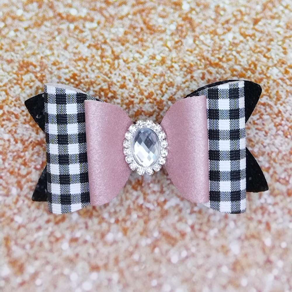 Φίογκος κλιπ καρό άσπρο μαύρο